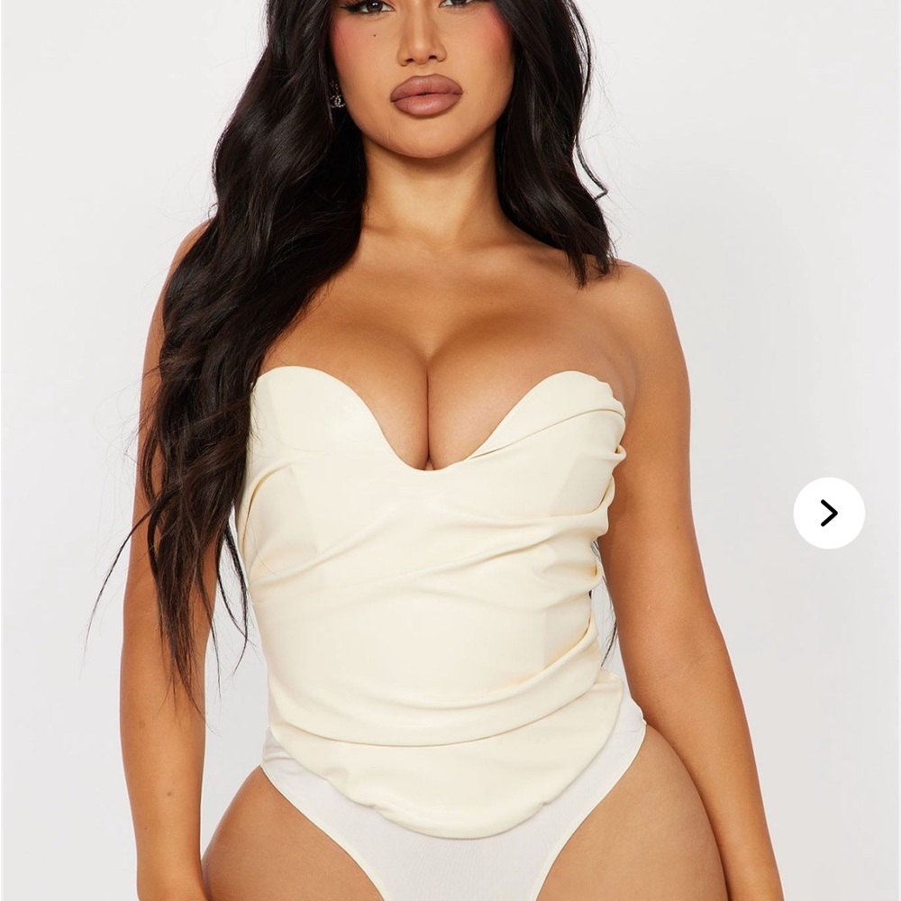 Cream Strapless Bodysuit